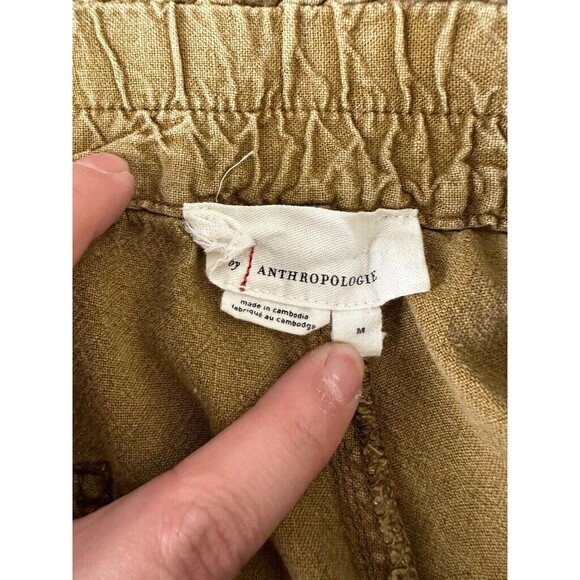 Anthropologie Rhys Utility Jogger Drawstring Moss Green Linen Women's Medium - Picture 6 of 8